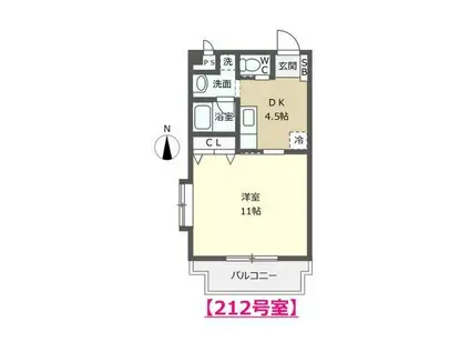 DISCOVERY30(1DK/2階)の間取り写真