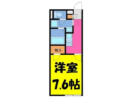 ロックキャッスル(1K/3階)の間取り写真