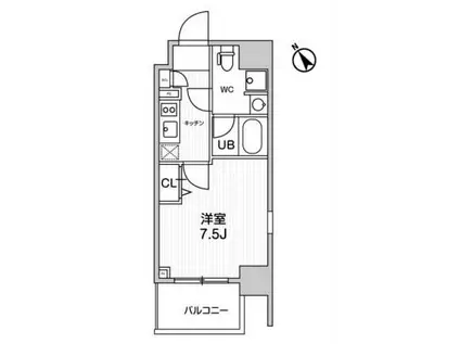 グランドコンシェルジュ浅草橋(1K/12階)の間取り写真
