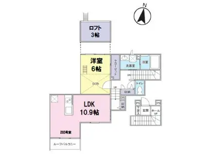 ALTAIR(1LDK/2階)の間取り写真