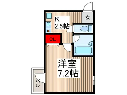 Lグランド(1K/2階)の間取り写真