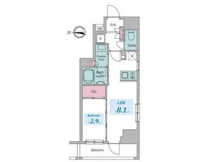 レジディア御茶ノ水III(1LDK/4階)の間取り写真