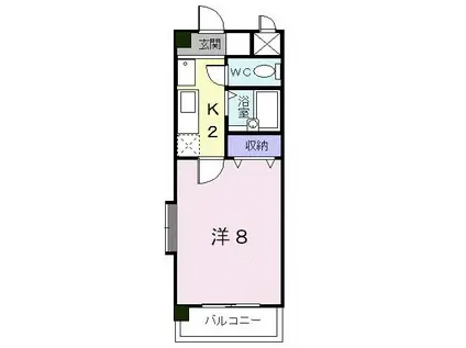リーブラ都府楼壱番館(1K/4階)の間取り写真