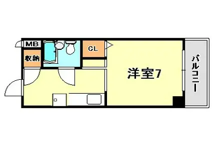 ヴィレッジゲート(ワンルーム/4階)の間取り写真