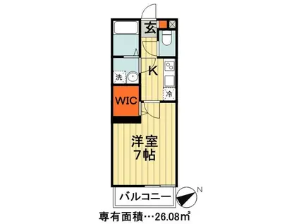 リブリ・ウインディーバレーIII(1K/2階)の間取り写真