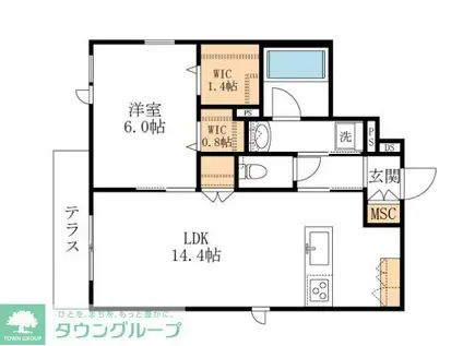 CORAIL BLANC(1LDK/1階)の間取り写真