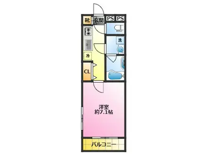 クレヴィスタ武蔵小杉(1K/5階)の間取り写真