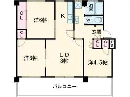 ヴィラナリー加東III 2号棟(3LDK/4階)の間取り写真