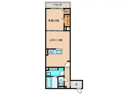 ラ フレーズ(1LDK/3階)の間取り写真