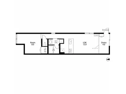 ROJI COURT MOTOKI(1LDK/1階)の間取り写真