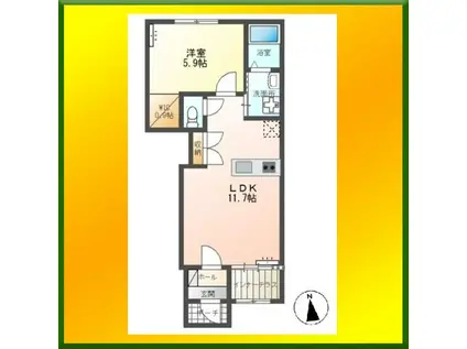 サンコリーナ向台(1LDK/1階)の間取り写真