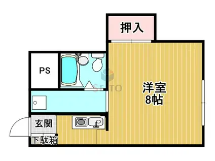 美吉野ハイツ(ワンルーム/1階)の間取り写真