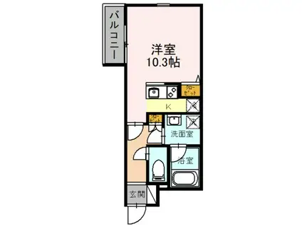 エルスタンザ塚口本町(ワンルーム/2階)の間取り写真