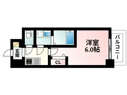 エスリード江坂アンムート(1K/3階)の間取り写真