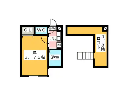 メゾン・リヴェール(1K/1階)の間取り写真