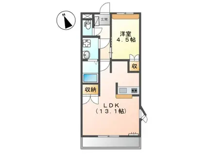 GRACIA MORIKAWA(1LDK/2階)の間取り写真