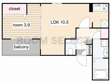 CCALME中村公園II(1LDK/2階)の間取り写真