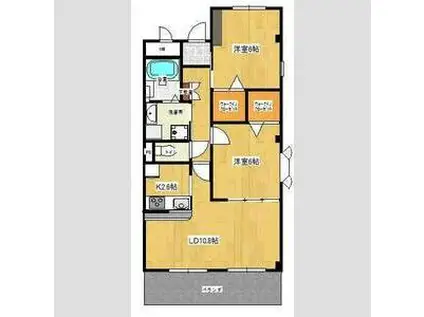 ウィステリア弐番館(2LDK/2階)の間取り写真