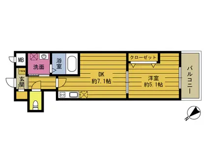 S-FORT大分岩田町(1DK/3階)の間取り写真