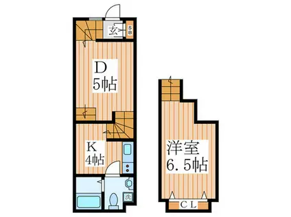CARREFOUR 上宿(1DK/1階)の間取り写真