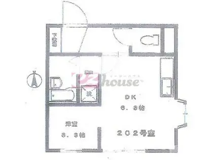 光ハイツ(1DK/2階)の間取り写真