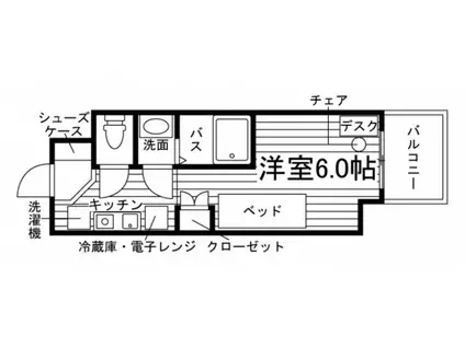 学生会館 UNI EMEAL ナゴヤドーム前(1K/5階)の間取り写真