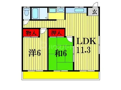 ネット101(2LDK/1階)の間取り写真
