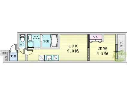 フジパレス豊里中央公園南Ⅰ番館(1LDK/1階)の間取り写真