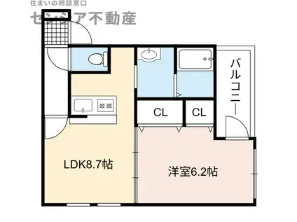 フジパレス鶴見VII番館(1LDK/1階)の間取り写真