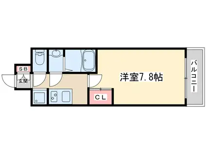 THE RESIDENCE H(1K/3階)の間取り写真