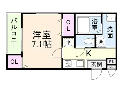 フジパレス大和田V番館(1K/1階)の間取り写真