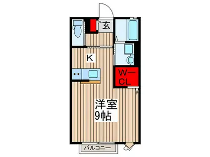 ラ・シュール(1K/1階)の間取り写真