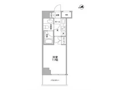 コンフォリア東中野DEUX(1K/5階)の間取り写真