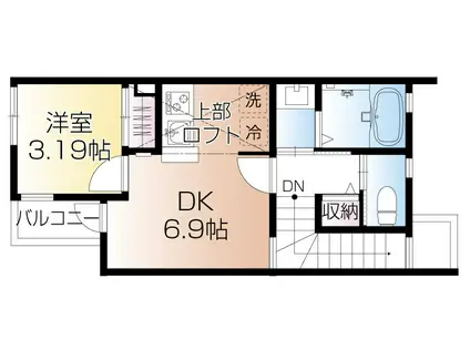 CS GARDEN秋津(1DK/2階)の間取り写真