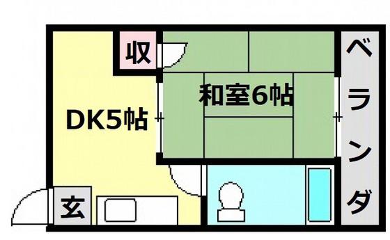 シャトー舟入(1DK/3階)の間取り写真