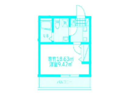 モンステラ新羽A(1K/1階)の間取り写真