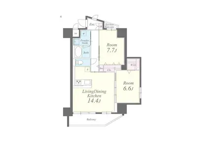 シャルマンミューズ(2LDK/12階)の間取り写真