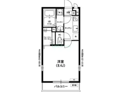 リブリM&M(1K/2階)の間取り写真