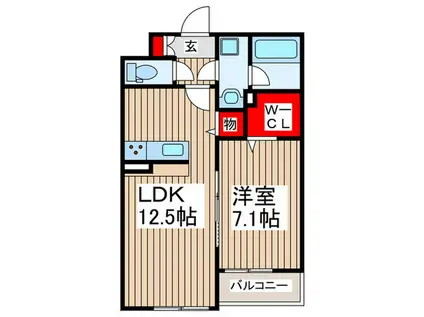 HR ONE(1LDK/1階)の間取り写真