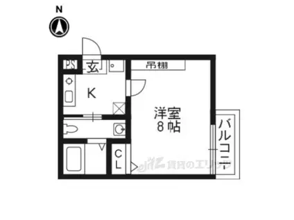 アークリード京都黒門(1K/2階)の間取り写真