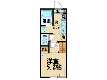 A-FLAT(1K/2階)の間取り写真