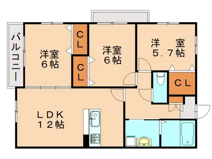 プレステージ加奈陀III(3LDK/3階)の間取り写真