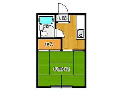 ツバクロハイツ(1K/2階)の間取り写真