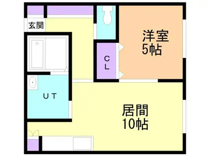 シティハイツ蘭(1LDK/2階)の間取り写真