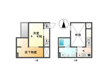 アンジュ(ワンルーム/1階)の間取り写真