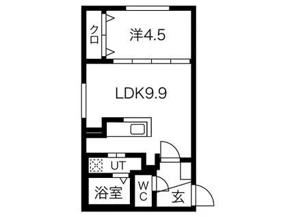 SERAM苗穂 セラム(1LDK/3階)の間取り写真