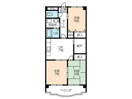 フリーダムコート参番館(3SDK/1階)の間取り写真