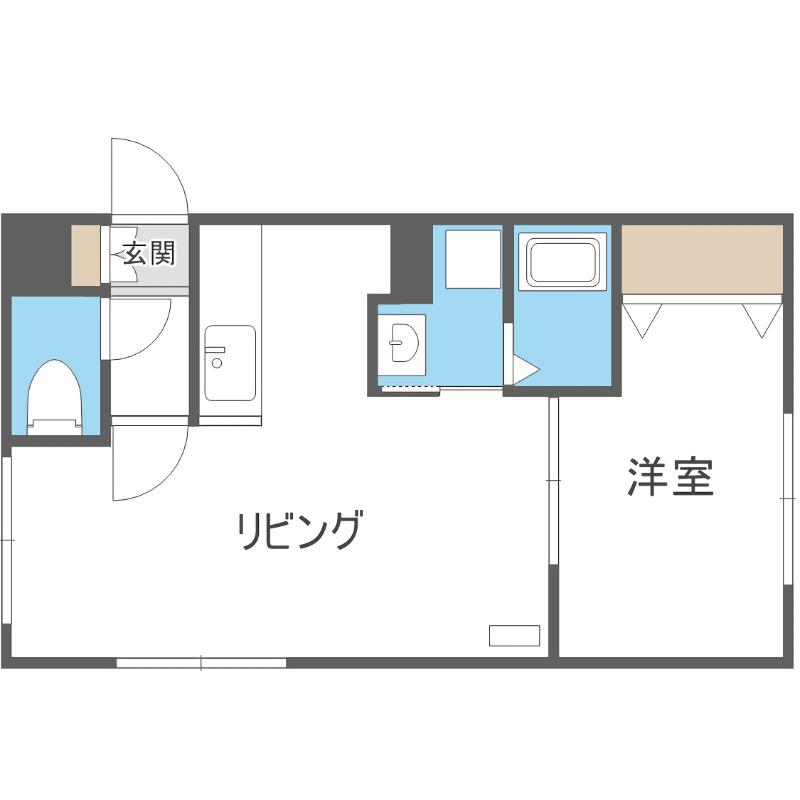 クレア本郷通(1LDK/1階)の間取り写真