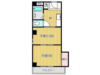 シノハラビル(2K/4階)の間取り写真