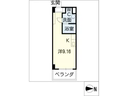 クオリア茜部(ワンルーム/3階)の間取り写真